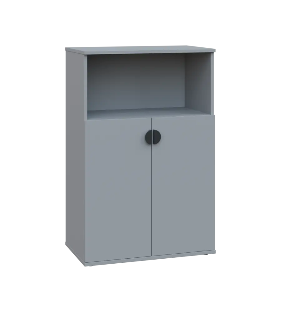 TN 3 - 7DN kancelářská skříň, 2-dveřová/nika, 1107x720x400, šedá